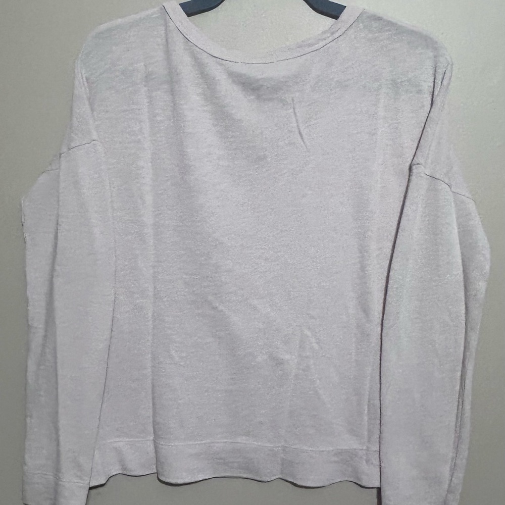 James Perse Soft Pink relaxed V-Neck Long Sleeve Tee Size 3 - Picture 4 of 9